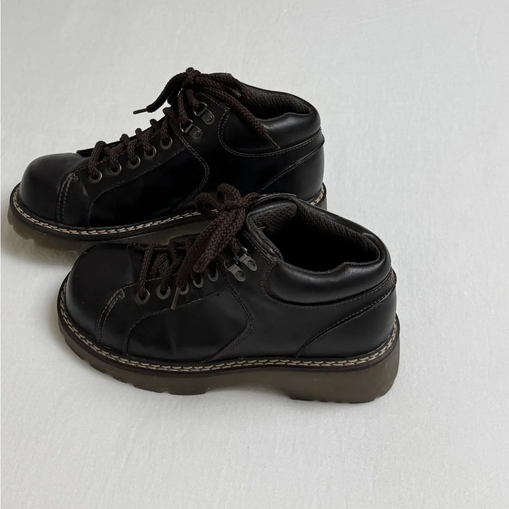 Vintage Y2K 90’s Faded Glory Brown Chunky Ankle Boots Size 10 Granola Girl Retro